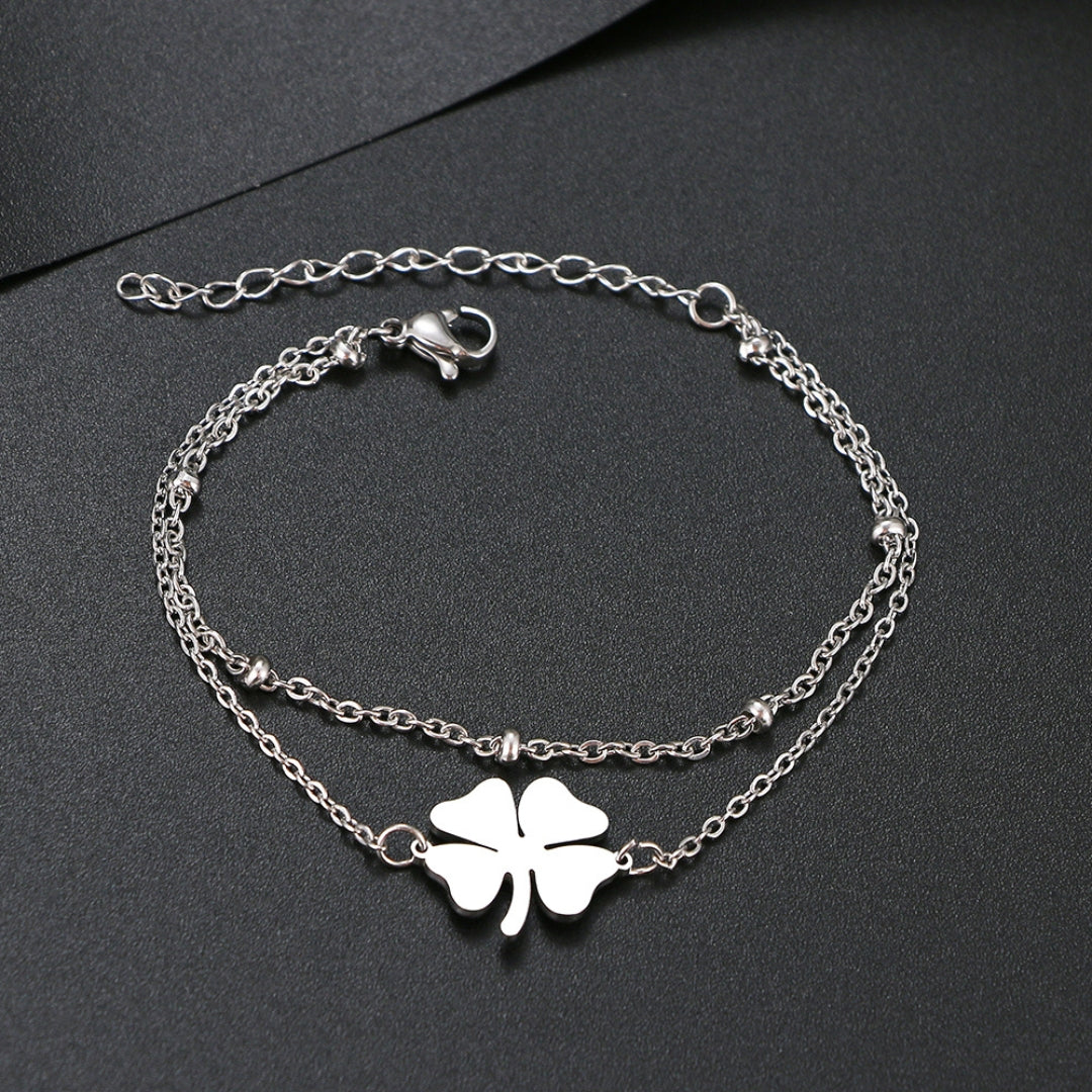 Gold and Silver Clover Bracelet