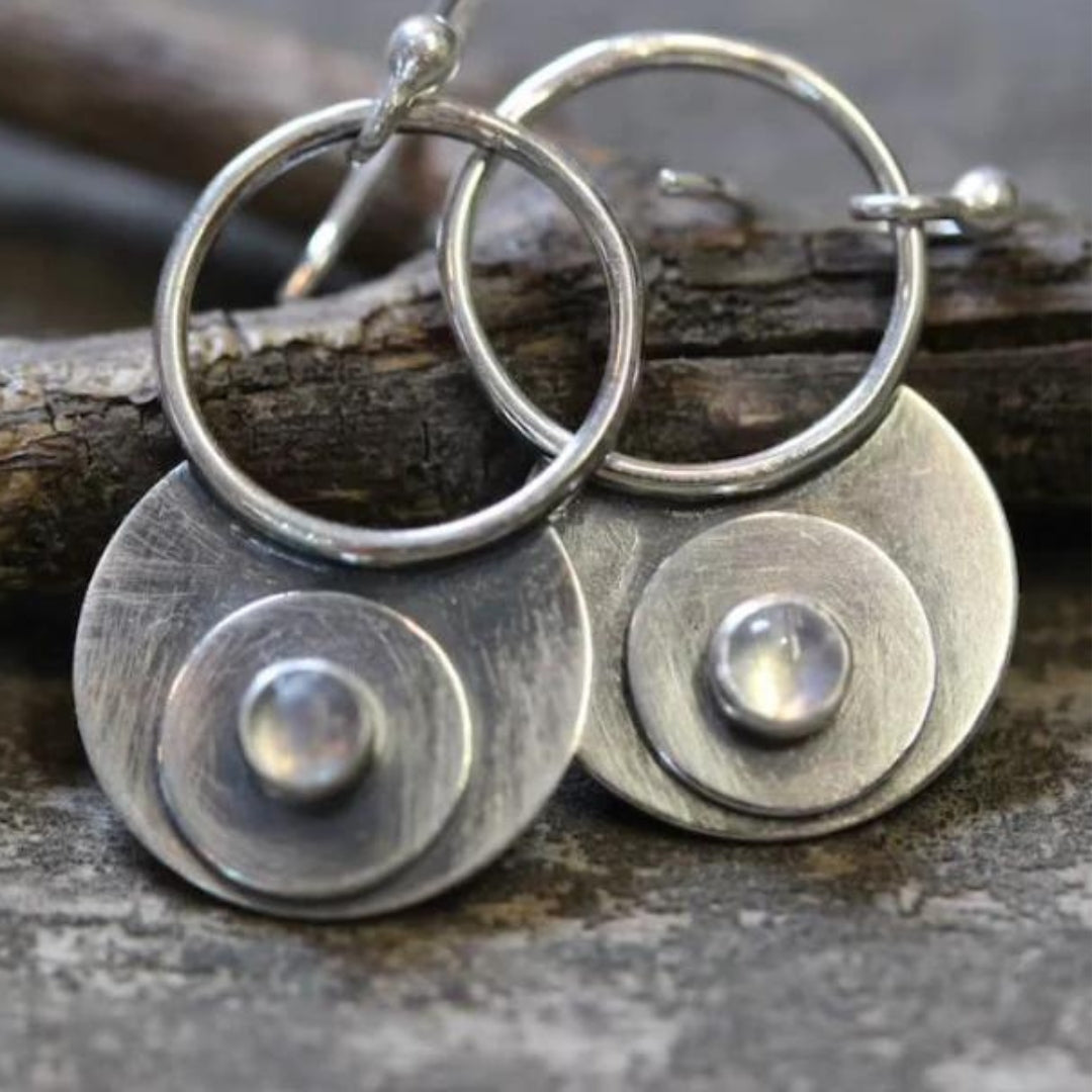 Double silver plated earrings