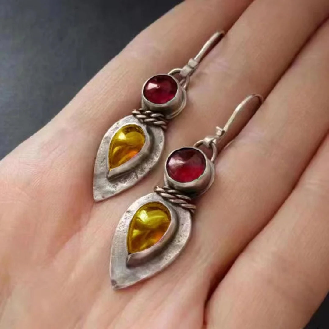 Vintage Fire Stones Earrings