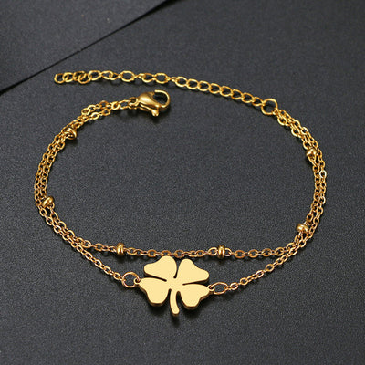 Gold and Silver Clover Bracelet