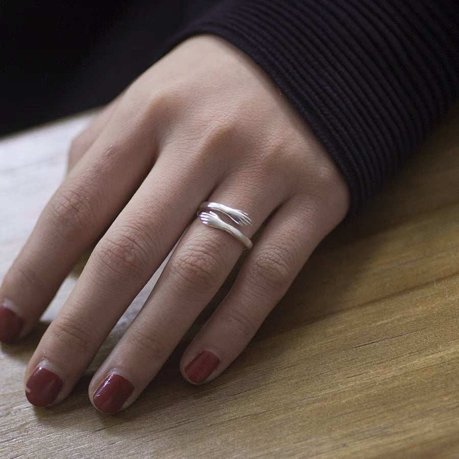 Silver Adjustable Hug Ring