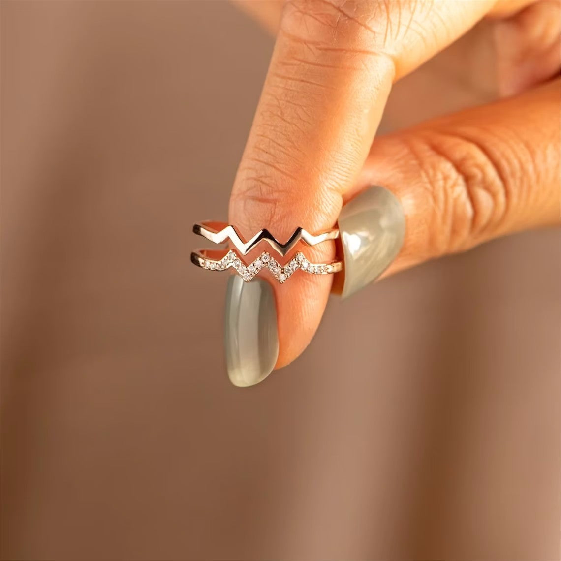 Adjustable Double Wave Ring