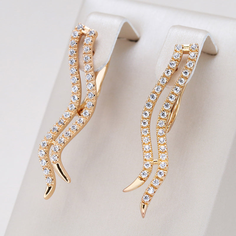 Wavy Gold and Shiny Earrings