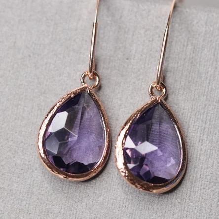 Purple Crystal Earrings