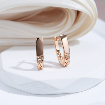 Elegant Golden Semi Hoop Earrings