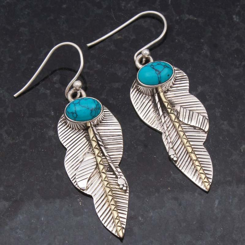 Vintage Turquoise Silver Earrings