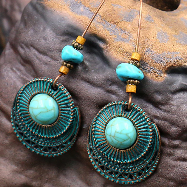 Vintage Turquoise Stone Earrings