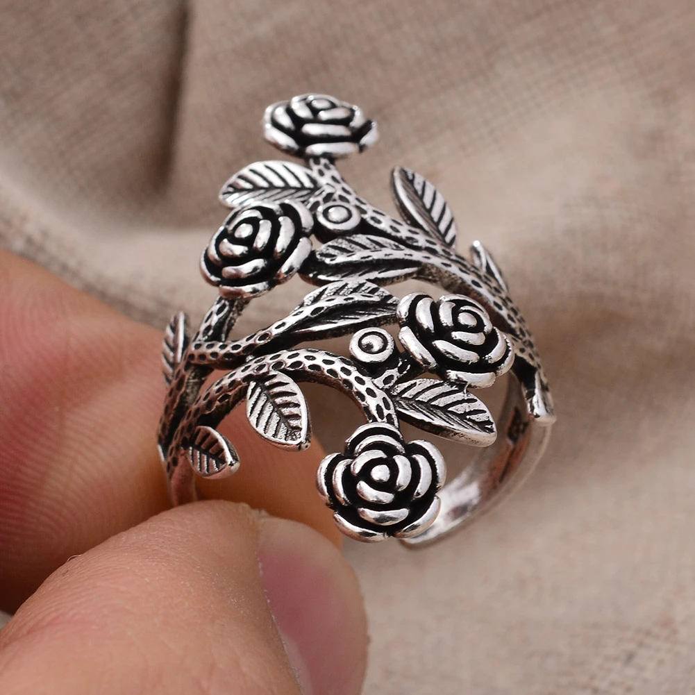 Vintage Silver Rose Ring