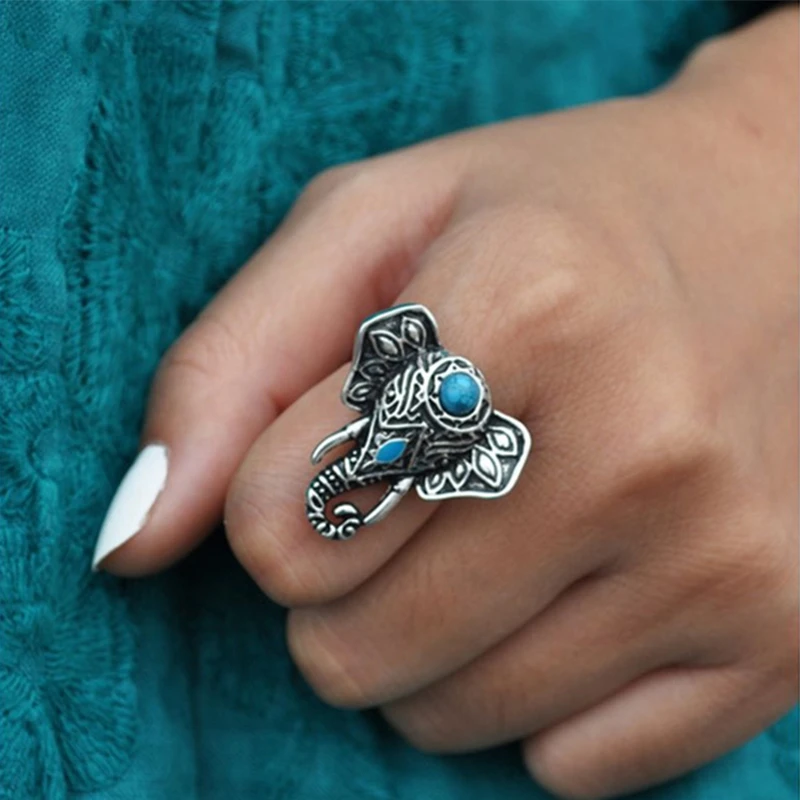 Vintage Elephant Silver Ring