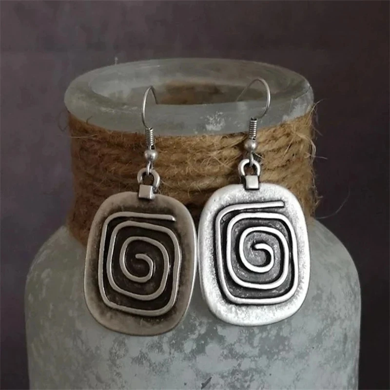 Vintage Spiral Silver Plated Earrings