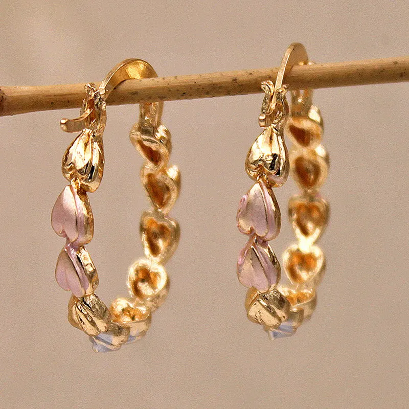 Vintage Golden Hearts Earrings