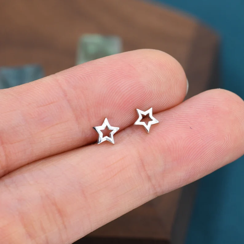 Vintage Star Silver Earrings