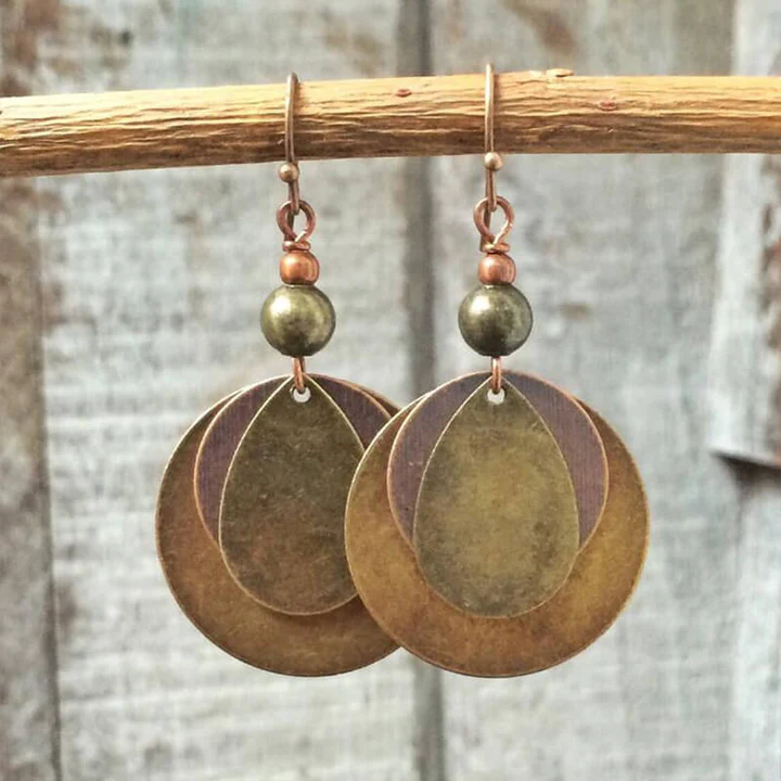 Vintage Brown Rounded Earrings