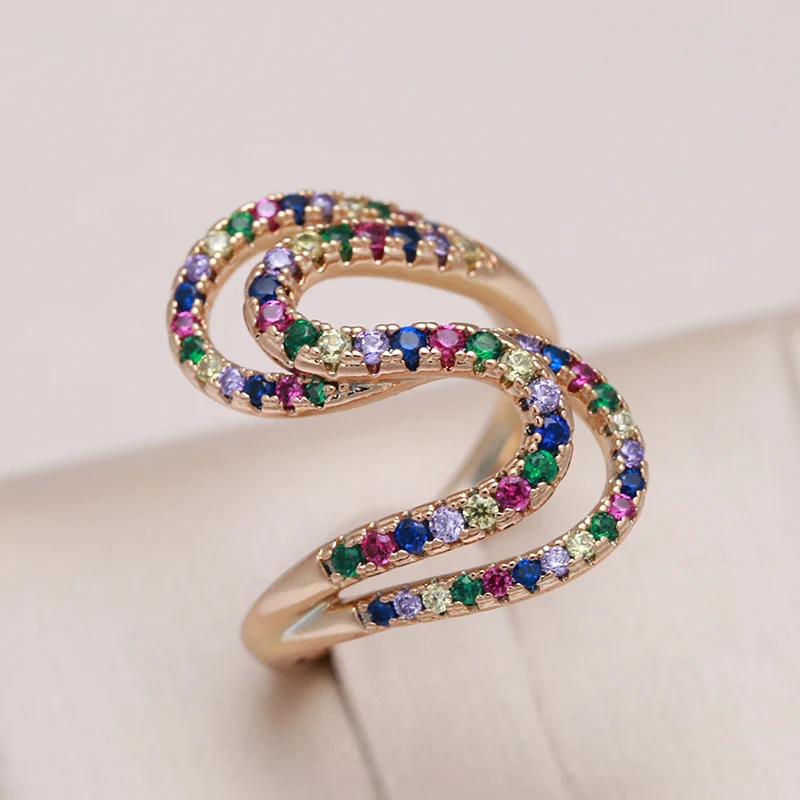 Elegant Colorful Zirconia Ring