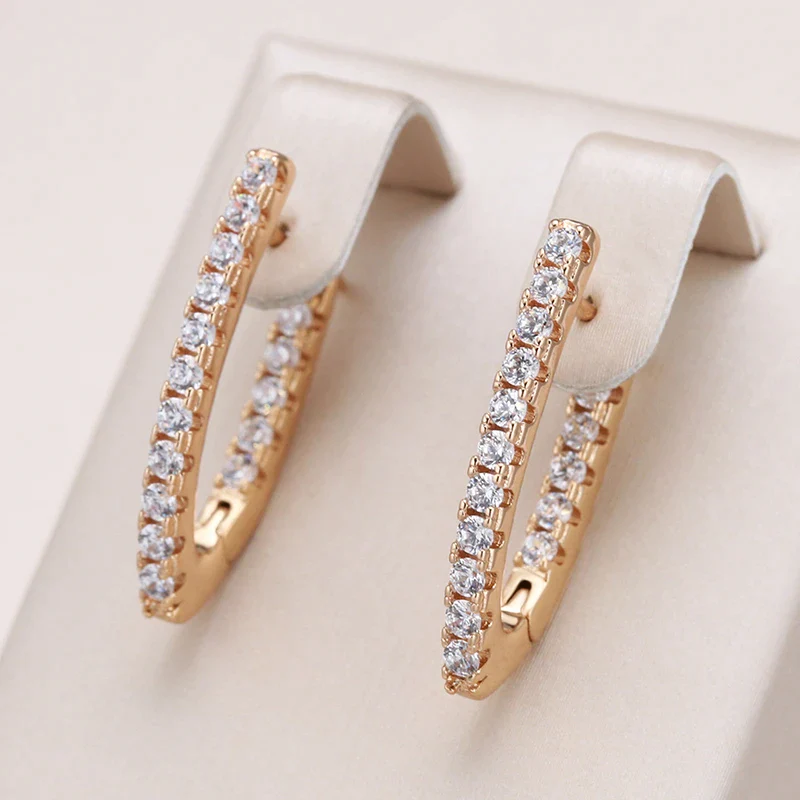 Elegant Inlaid Zirconia Earrings