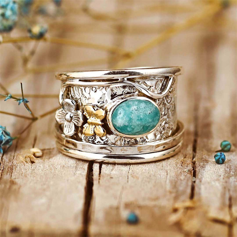 Vintage Blue Opal Ring