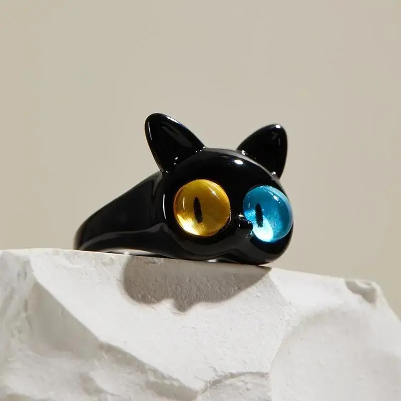 Vintage Black Cat Ring