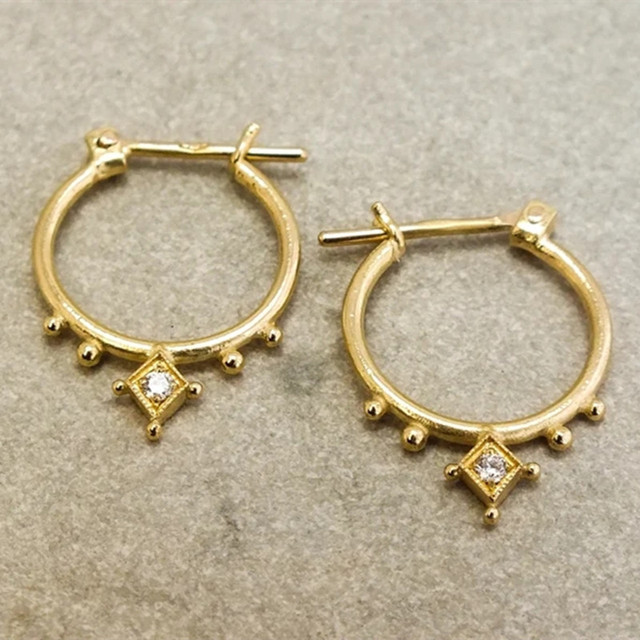 Vintage Golden Crystal Earrings