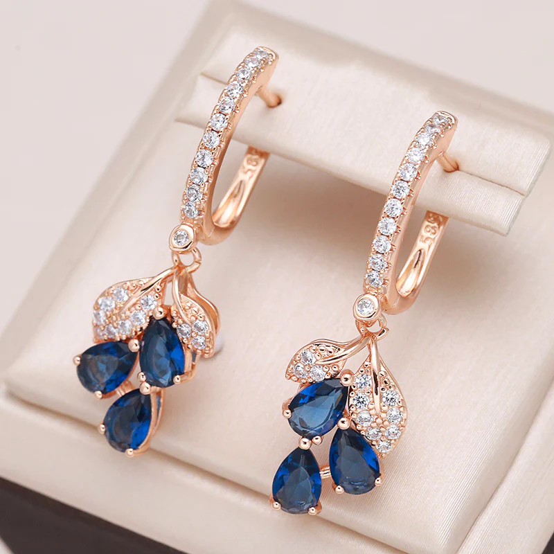 Elegant Blue Crystal Earrings