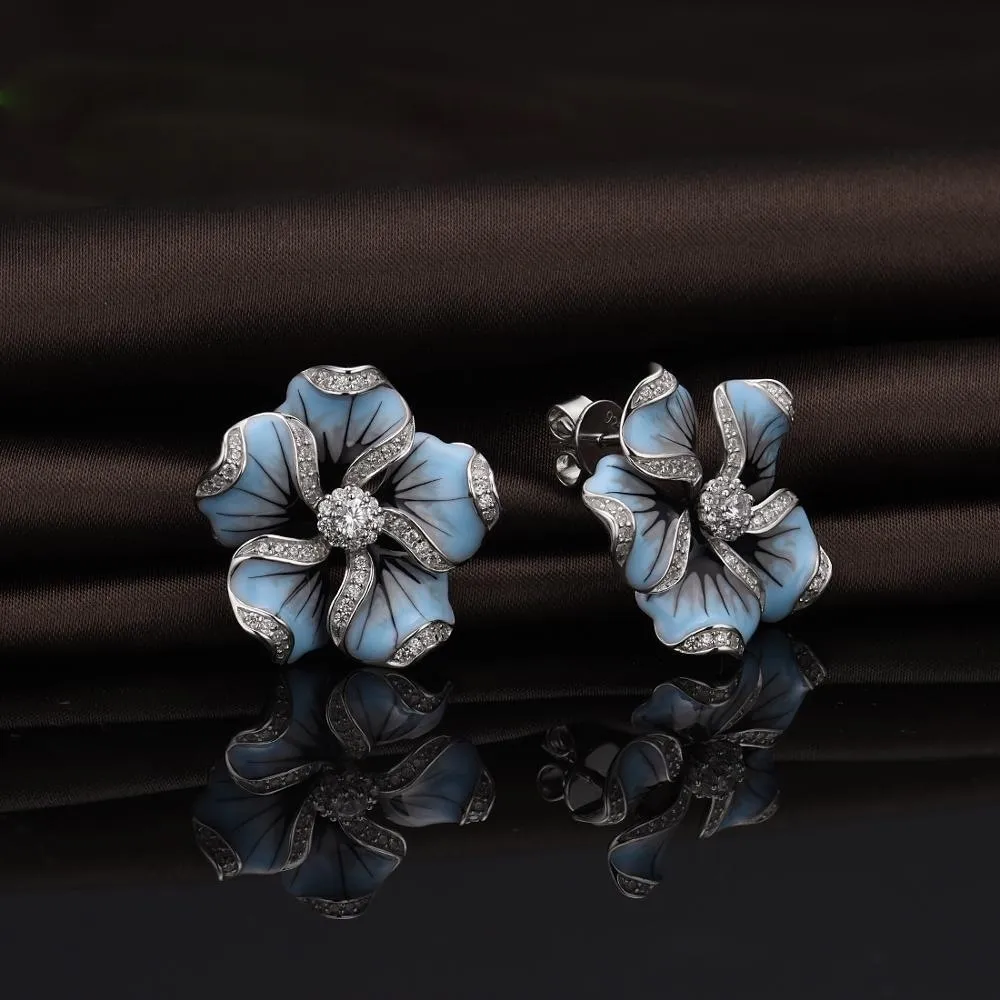 Elegant Blue Lotus Earrings