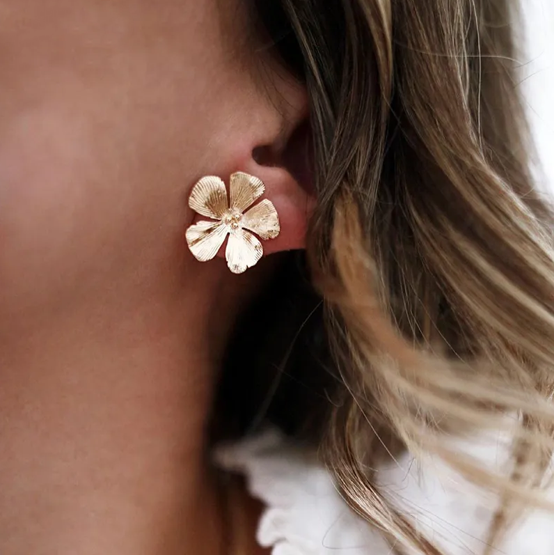 Elegant Golden Blossom Earrings