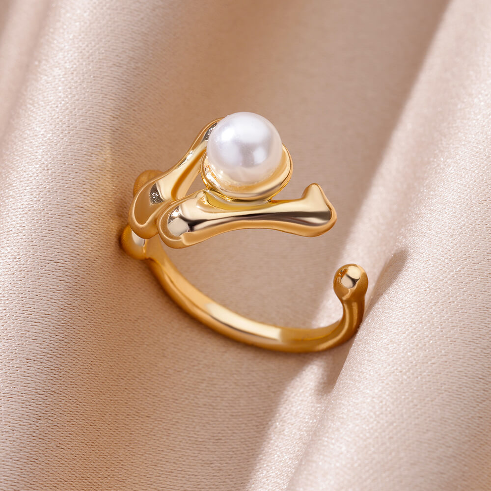 Golden Pearl Ring