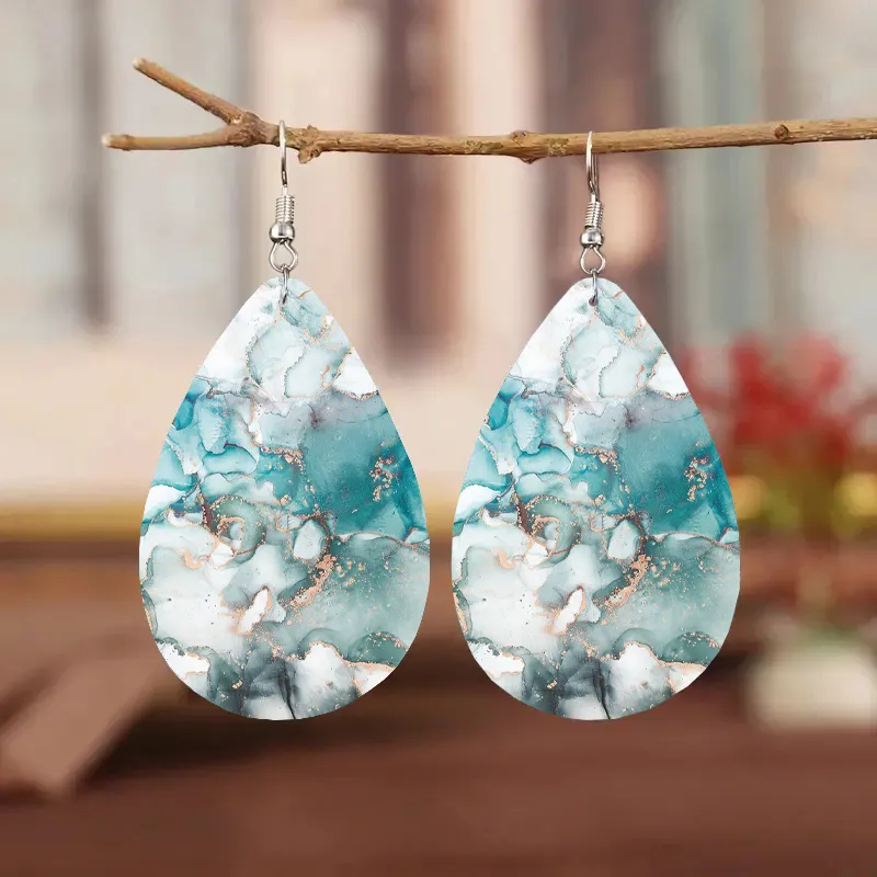 Vintage Blue White Stone Earrings