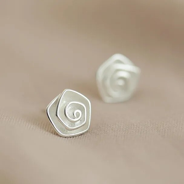 Vintage Spiral Silver Earrings