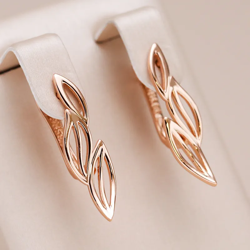 Golden Elegant Leaf Earrings