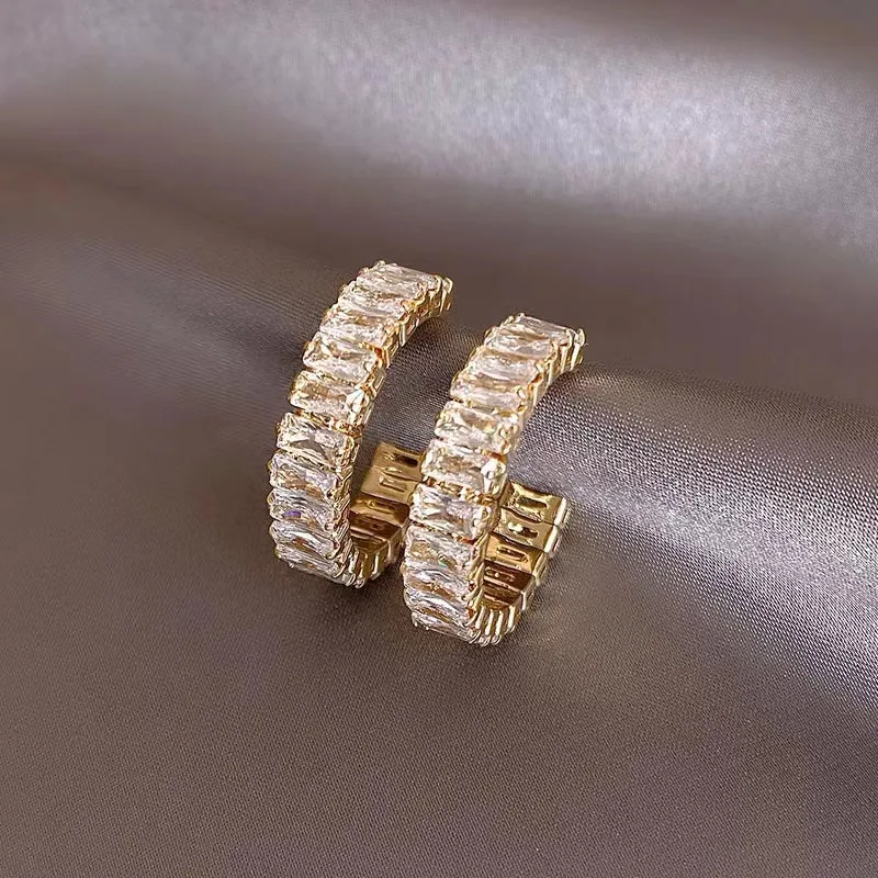 Elegant Zirconia Hoop Earrings