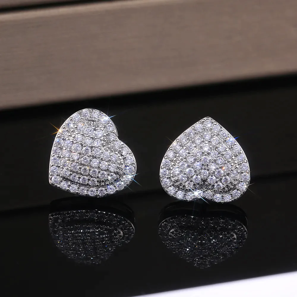 Elegant Zirconia Heart Earrings