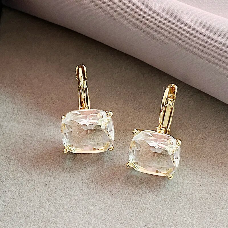 Elegant Oval Crystal Earrings