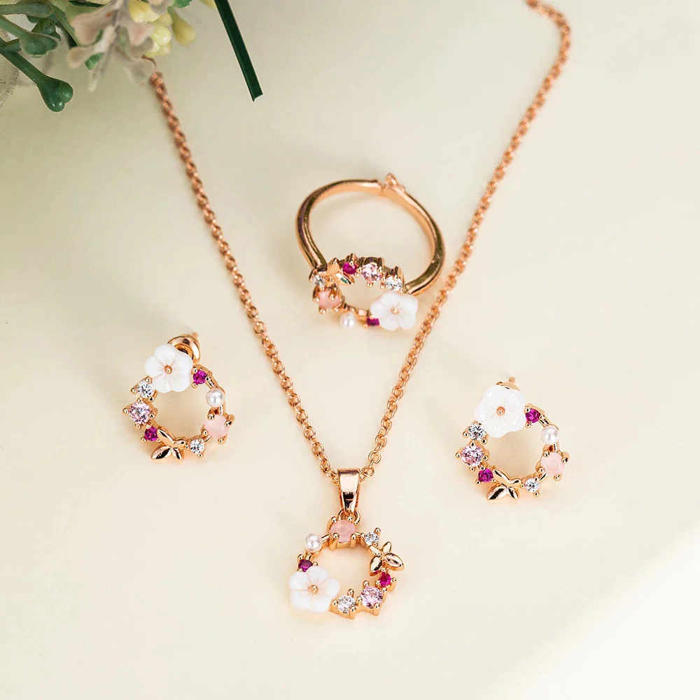 Flower Set in Rose Gold