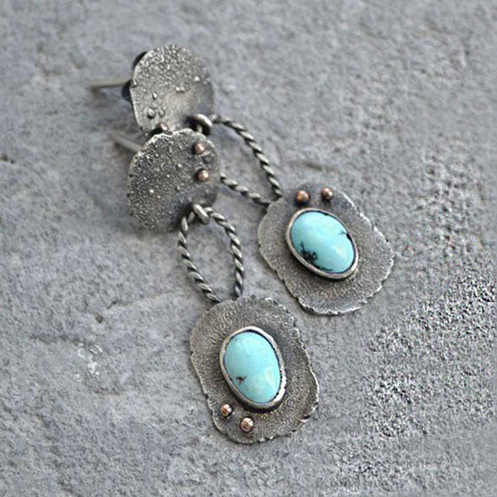 Vintage Sky Stone Earrings