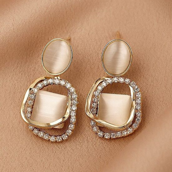 Elegant Bright Square Earrings