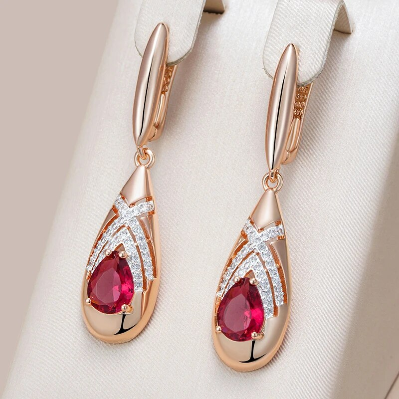 Elegant Red Crystal Bright Earrrings