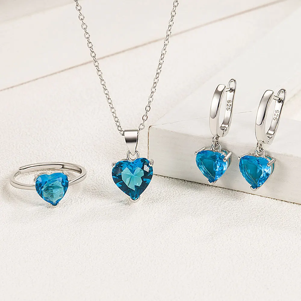 Elegant Blue Heart Set