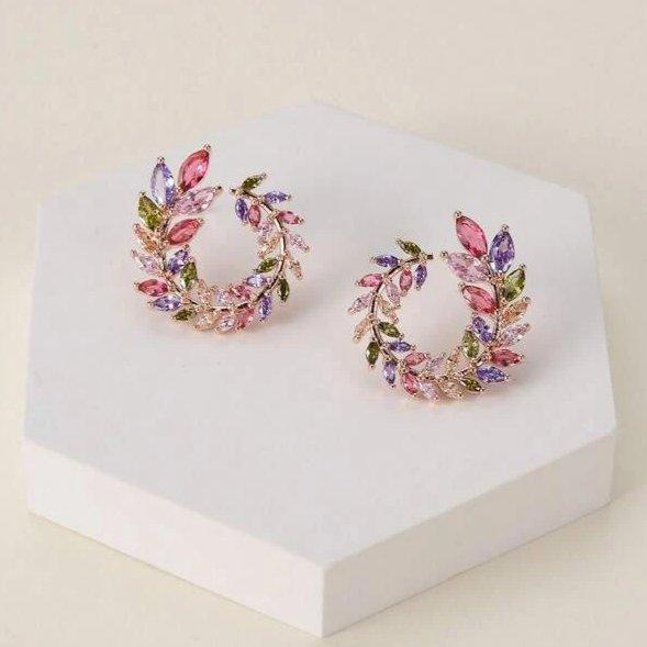 Elegant Colorful Leaf Earrings