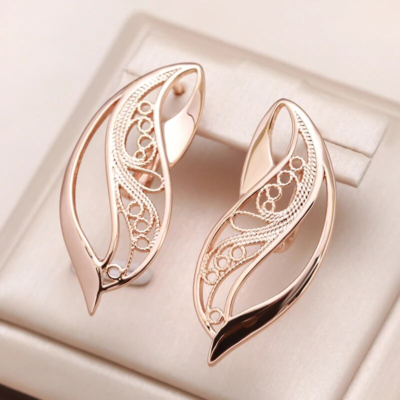 Elegant Hollow Gold Earrings