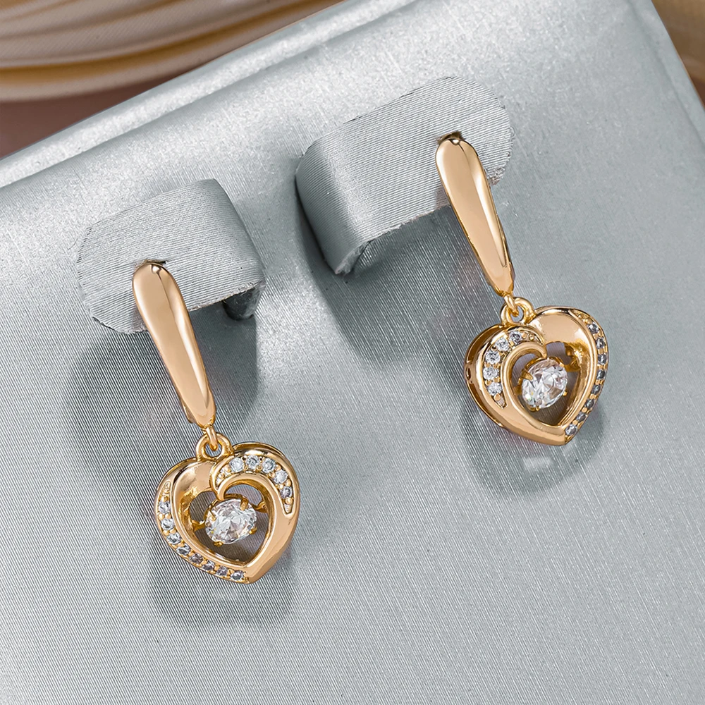 Elegant Golden Hollow Heart Earrings