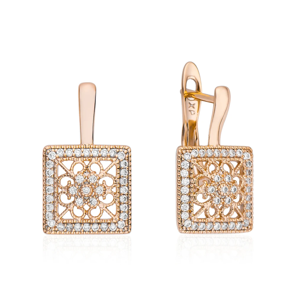 Elegant Bright Square Earrings