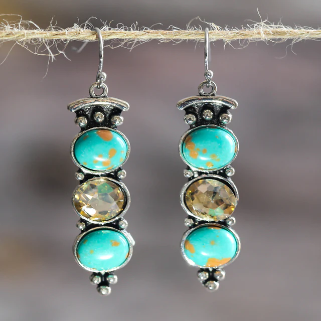 Vintage Turquoise Stone Earrings