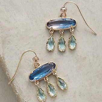 Vintage Crystal Cloud Rain Earrings