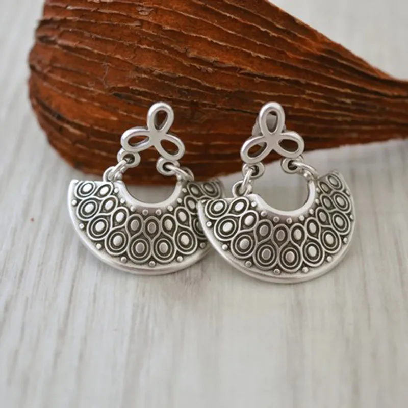 Vintage Silver Crescent Earrings