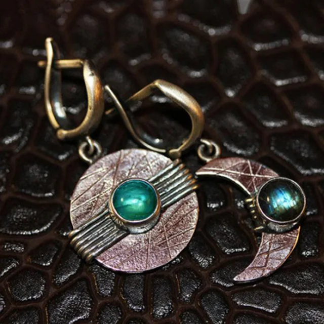 Vintage Faded Lunar Earrings