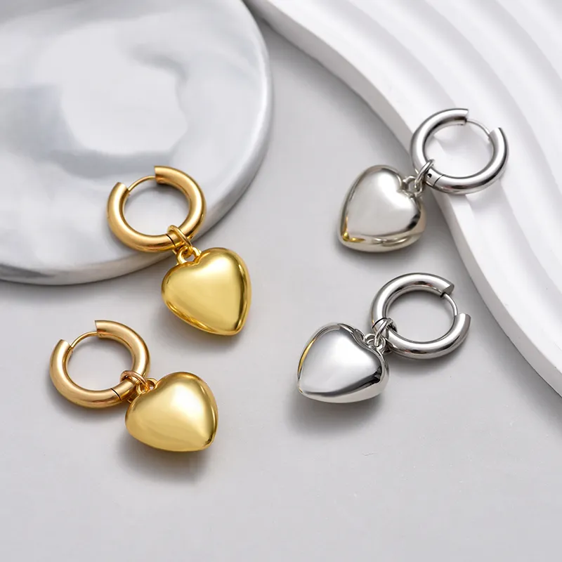 Gold & Silver Heart Earrings