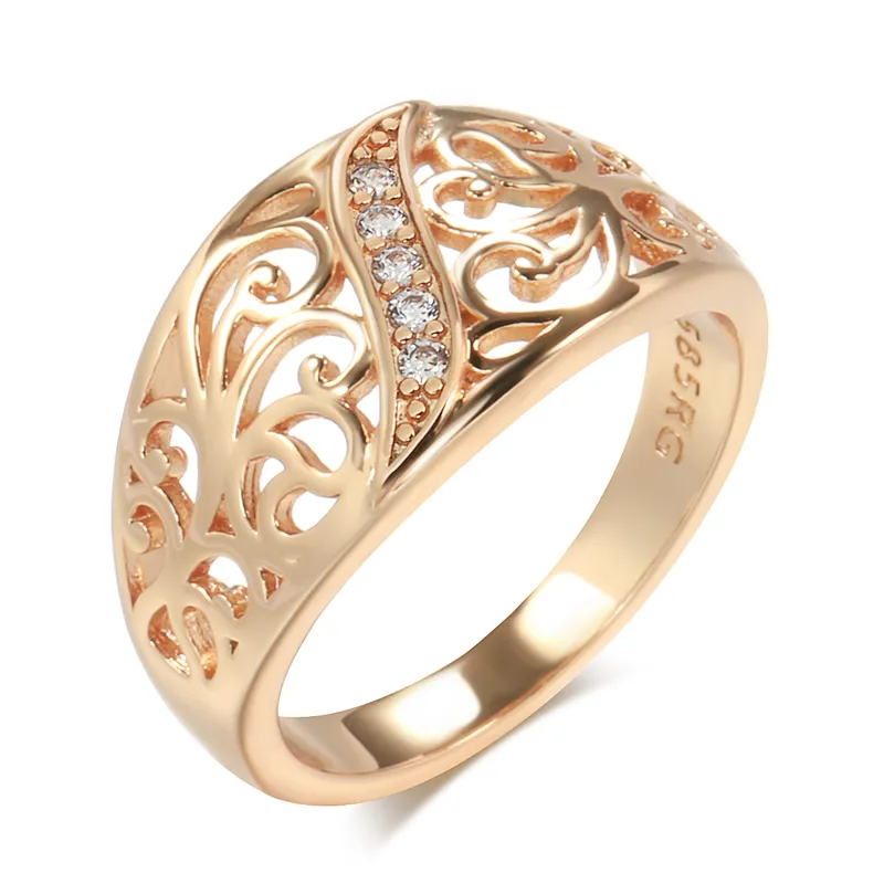 Elegant Hollow Ivy Golden Ring