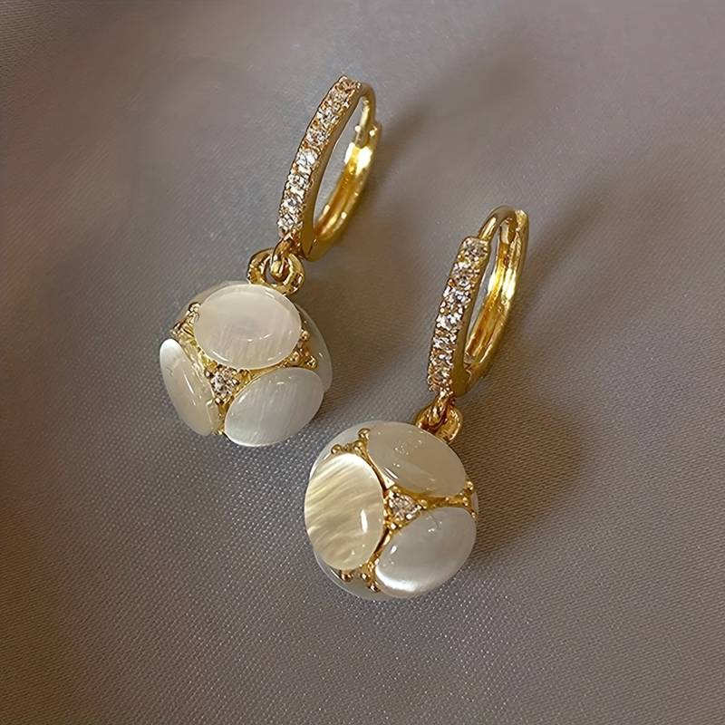 Elegant White Sphere Earrings