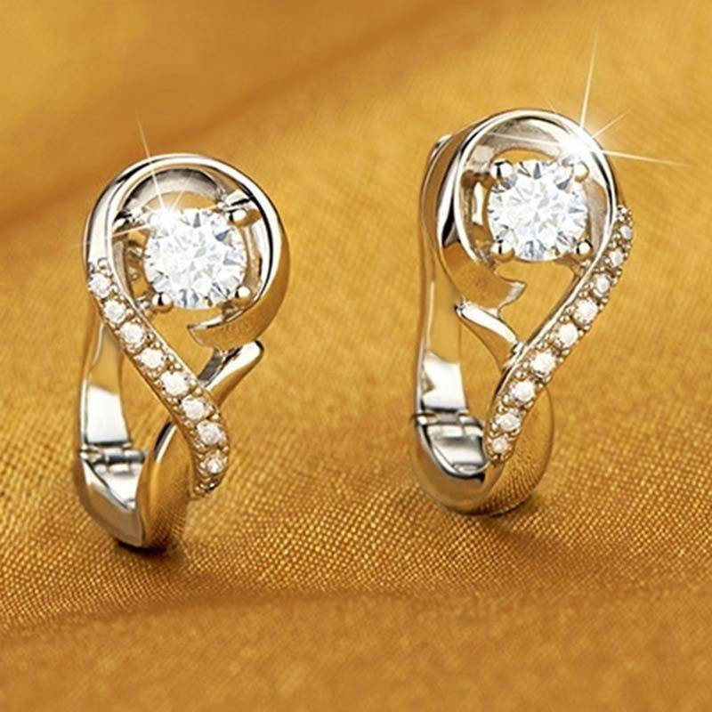 Elegant Inlaid Zirconia Earrings