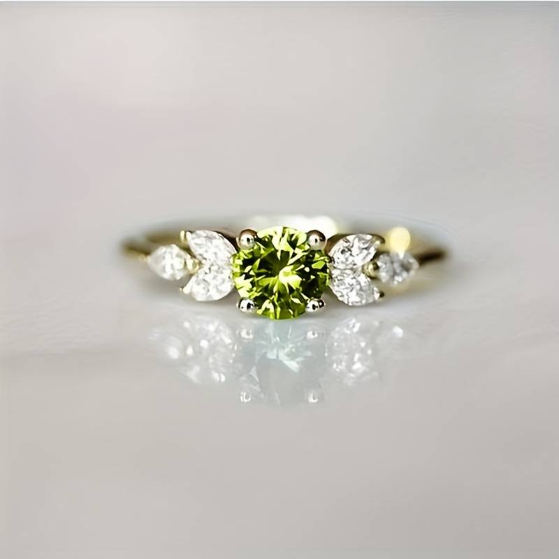 Vintage Zirconia Olive Ring